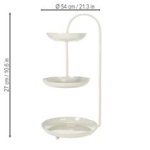 Artikel Etagere aus Metall dreistöckig 55 cm Beige für Wohnzimmer und Anlässe