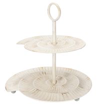 Artikel Etagere aus Metall im Vintage-Look, 2-stöckig, Ø 39 cm, Höhe 38 cm, cremefarben