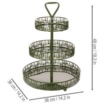 Artikel Metall-Etagere mit Tannenmuster, 3 Etagen, Grün, Ø 36 cm, H 49 cm