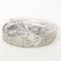 Artikel Etagere aus Metall mit Sternmotiv und Griff zweistöckig 49 cm Mint und Golden