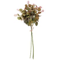 Artikel Eukalyptuszweige künstlich mit rosa Blüten 45 cm Bund 3 Stück