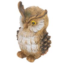 Artikel Eulenfigur aus Polyresin, sitzend, 11 cm hoch, braun-weiss