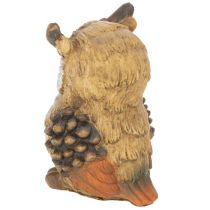 Artikel Eulenfigur aus Polyresin, sitzend, 11 cm hoch, braun-weiss