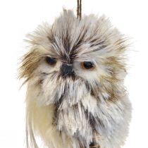 Artikel Eulen-Deko Figuren aus Plüsch, 11cm, Cremeweiss-Braun, 2er-Set für Herbstdekoration