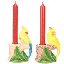 Artikel Exotischer Kerzenhalter Keramik Vögel handbemalt H14,5cm 2 St