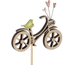 Artikel Holzstecker Fahrradmotiv Natur 8 cm 12 Stück für Frühlingsdekoration