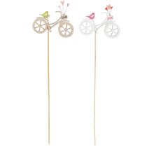 Artikel Holzstecker Fahrradmotiv Natur 8 cm 12 Stück für Frühlingsdekoration