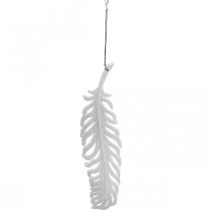 Artikel Christbaumanhänger Deko-Federn Weiss mit Glitter 19 cm 12 Stück