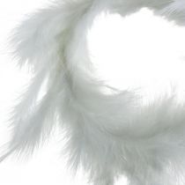 Federkranz Weiß Ø15cm Frühlingsdeko mit echten Federn 4St