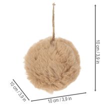 Artikel Deko-Anhänger Pompon-Kugel 10 cm Synthetik Weiss oder Braun