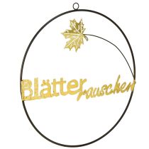 Artikel Fensterdeko Herbst Schriftzug Metall Blätterrauschen 28cm