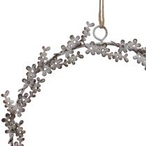 Artikel Metall-Blumenkranz Shabby Chic Ø16,5 cm Weiss mit Jutekordel