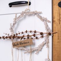 Artikel Fensterdeko Türkranz Shabby Chic Blumenkranz Metall Weiß Ø16,5cm