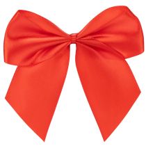 Artikel Dekoschleife Rot Stoff 11 cm mit Klebepunkt 25er Set