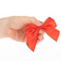 Artikel Dekoschleife Rot Stoff 11 cm mit Klebepunkt 25er Set