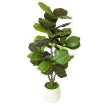 Artikel Künstliche Ficus lyrata 120 cm aus Kunststoff und Textil, grün