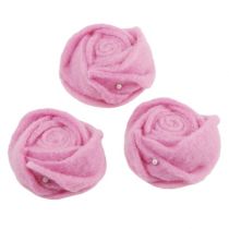 Artikel Filz-Rose Rosa Ø6,5cm 9St