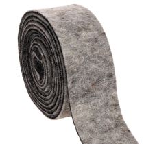 Artikel Filzband aus 100 % Wolle, 7,5 cm breit und 5 m lang, Grau und Schwarz für Floristik und Dekoration