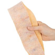 Artikel Filzband aus reiner Wolle als zweifarbiges Topfband, Orange/Mehrfarbig, 7,5 cm breit, 5 m lang