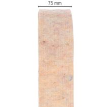 Artikel Filzband aus reiner Wolle als zweifarbiges Topfband, Orange/Mehrfarbig, 7,5 cm breit, 5 m lang