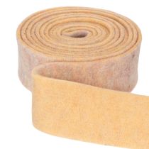 Artikel Filzband aus reiner Wolle als zweifarbiges Topfband, Orange/Mehrfarbig, 7,5 cm breit, 5 m lang