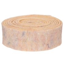 Artikel Filzband aus reiner Wolle als zweifarbiges Topfband, Orange/Mehrfarbig, 7,5 cm breit, 5 m lang