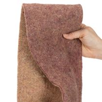 Artikel Wollfilzband zweifarbig, 15 cm x 5 m, Lila und Hellbraun, als Topfband