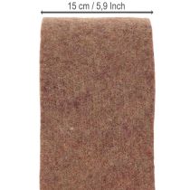 Artikel Wollfilzband zweifarbig, 15 cm x 5 m, Lila und Hellbraun, als Topfband