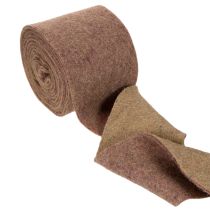 Artikel Wollfilzband zweifarbig, 15 cm x 5 m, Lila und Hellbraun, als Topfband