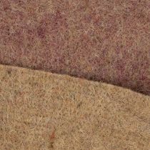 Artikel Wollfilzband zweifarbig, 15 cm x 5 m, Lila und Hellbraun, als Topfband