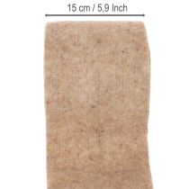 Artikel Wollfilzband zweifarbig Braun-Weiss, 15 cm breit, 5 m, als Topfband und für Floristik