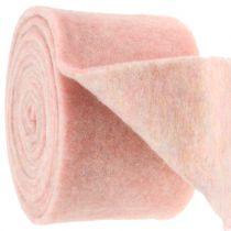 Filzband, Topfband zweifarbig weiß/rosa 15cm 5m
