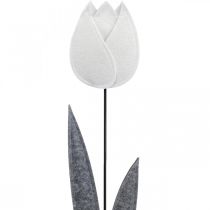 Filzblume Filz Deko Blume Tulpe Weiß H68cm