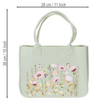 Artikel Filz Tasche mit floralem Motiv ideal für den täglichen Gebrauch und Freizeit 38cm