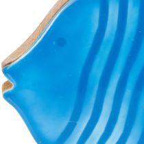 Artikel Holzfisch Figur aus Mangoholz in Blau 22cm für Wohn- und Tischdekoration