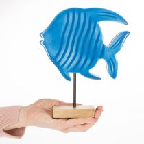 Artikel Holzfisch Figur Maritime Dekoration Handgefertigte Tischdeko für Wohnzimmer 22cm