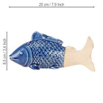 Artikel Keramik-Fisch-Deko Blau Beige 20×8×8,5 cm 2er-Set