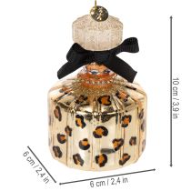 Artikel Christbaumschmuck Parfumflakon und Lippenstift Glas Leopardenmuster 11 cm Set 2-teilig