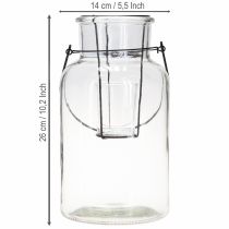 Artikel Windlicht aus Glas und Metall, Ø 13 cm, klar und schwarz