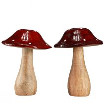Artikel Fliegenpilz Deko Herbstdeko Holz Pilz Ø10,5cm H13,5cm 2St