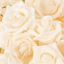 Artikel Künstliche Rose cremefarbig 10 cm Blüte auf Drahtstiel 100 Stück