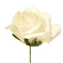 Artikel Foam Rosen mit Stiel Blumen Schaumstoff Creme Ø7,5cm 18 St