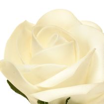 Artikel Foam Rosen mit Stiel Blumen Schaumstoff Creme Ø7,5cm 18 St