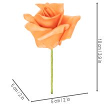 Artikel Künstliche Rosenblüte Orange 5 cm aus Schaumstoff im 100er-Set