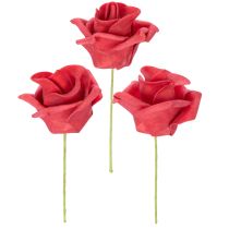 Artikel Künstliche Rosen rot mit Drahtstiel 5 cm Blütendurchmesser 100 Stück