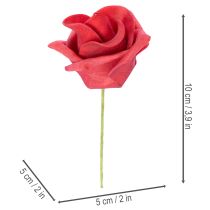 Artikel Künstliche Rosen rot mit Drahtstiel 5 cm Blütendurchmesser 100 Stück
