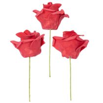 Artikel Künstliche Rosen rot mit Drahtstiel 5 cm Blütendurchmesser 100 Stück