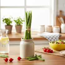 Artikel Deko Bohnen Künstliches Gemüse Grün Real Touch 17cm 6 St