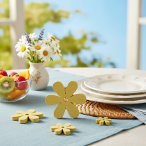 Artikel Streudeko Holz Gelb Blüten Sommer Tischdeko  Ø2–6cm 20 St