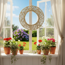 Artikel Dekoringe aus Jute Natur Ø38cm 2er-Set für Wand- und Fensterdeko